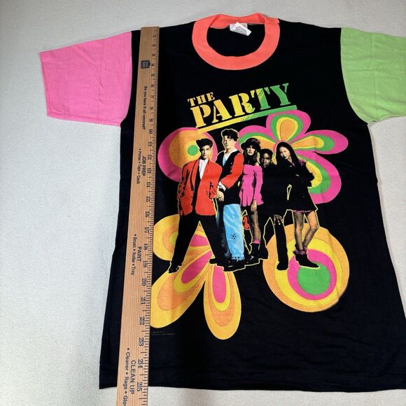 Vintage 1990 The Party T-Shirt Black Pop Music Group Band Tee Small Winterland - Picture 8 of 8